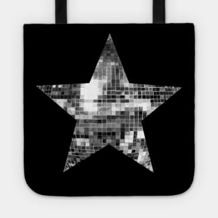 Shiny Silver Disco Ball Star Tote