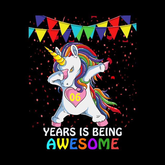 6th Birthday Dabbing Unicorn Party Gift 6 Years Old Girls by janetradioactive