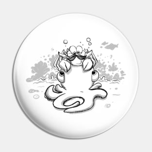 Silly crab & octopus Pin