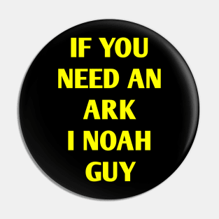 Funny Fishing Noah Ark Boat Christian Pun Text Pin