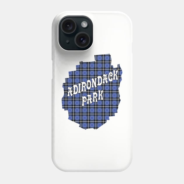 Blue Plaid Adirondack Park w/ Text Phone Case by Designs by Dro