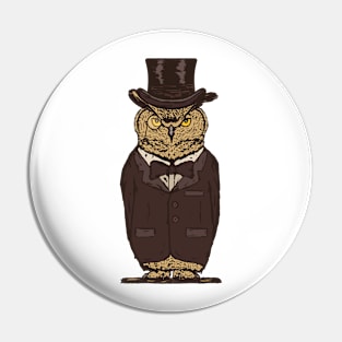 Suited Owl Pin