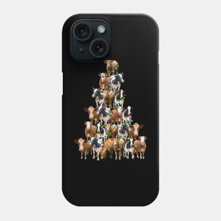 Funny Christmas Cows Tree Phone Case