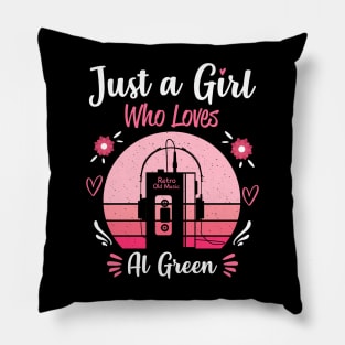 Just A Girl Who Loves Al Green Retro Headphones Pillow