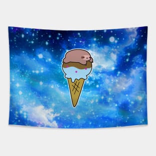 Icecream Cone Sloth Night Sky Tapestry