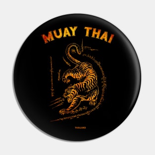 Muay Thai Tiger Sak Yant Tattoo Kickboxing Thailand Pin