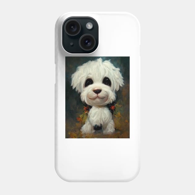 Cute Shichon puppy Phone Case by ai1art