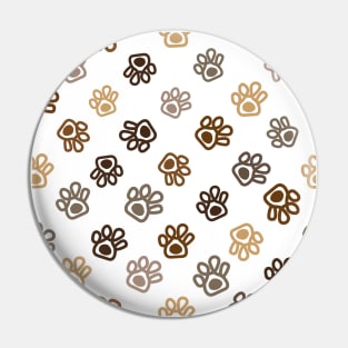 Brown winter paw print pattern Pin