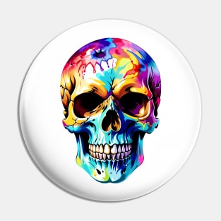 Colored Skull in Vibrant Vector Style Pin