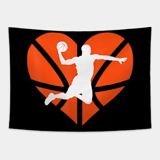 Valentines Day Heart Dunking Basketball Boys Girls Kids Ball Tapestry