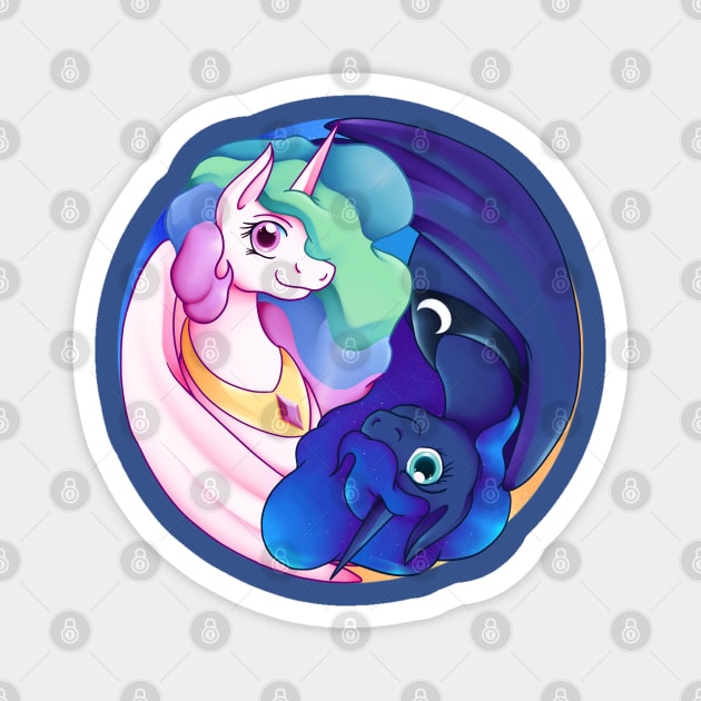 Celestia and Luna Magnet by ASinglePetal