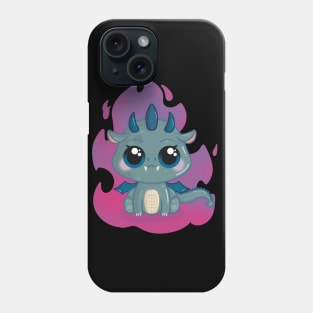 Cute Little Baby Dragon with Pinkish Flames Phone Case