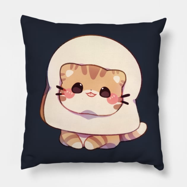 Toast Kitty Pillow by Cremechii