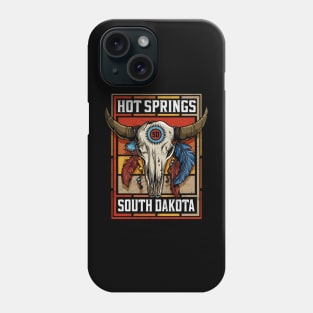 Hot Springs South Dakota Native American Bison Skull Phone Case