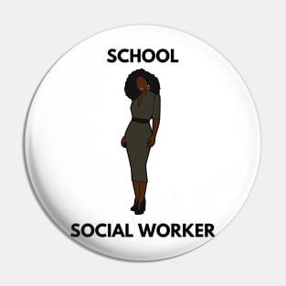 Black School Social Worker Pin