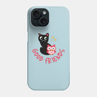 A Cat And An Owl Phone Case