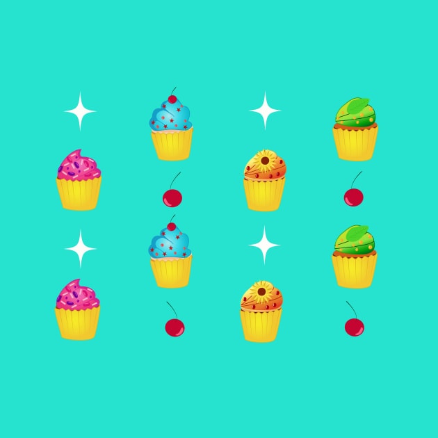 Cupcakes and Cherries Pattern by Fad-Artwork