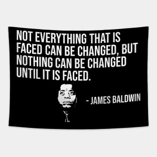 Not everything that is faced can be changed, James Baldwin, Black History Tapestry