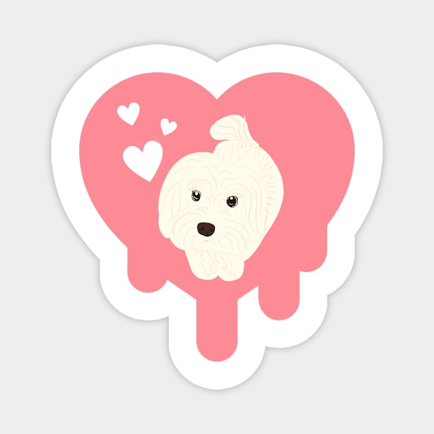 Dog melting heart Magnet by PatternbyNOK