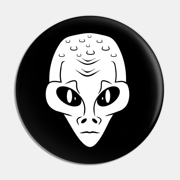 WHITE Alien Head Pin by SartorisArt1