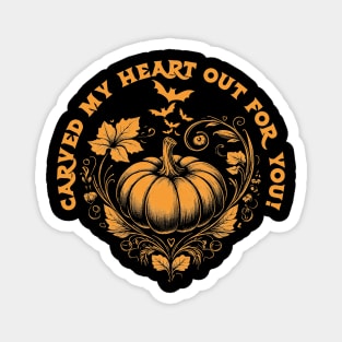 Pumpkin Heart Witch Hat Magnet