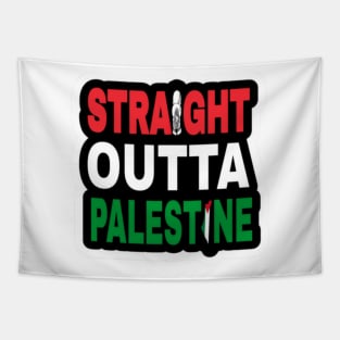 Straight Outta Palestine - Handala and Map - Sticker - Back Tapestry