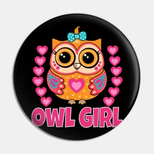 Cute Owl Girl Pin