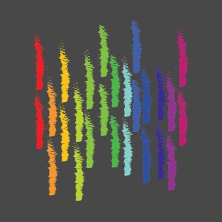 Fuzzy Rainbow Lines T-Shirt