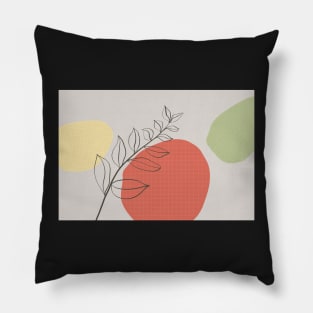 Minimalist Abstract Nature Art Rocks And Leaves Pillow