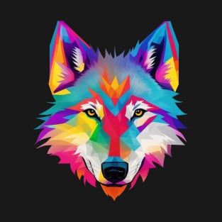 Colorful Wolf Head T-Shirt