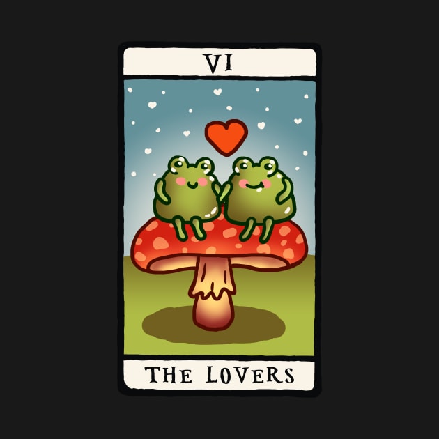 Goblincore Aesthetic Cottagecore Stupid Cute Frog Tarot Card - Artist frog - Mycology Fungi Shrooms Mushrooms by NOSSIKKO