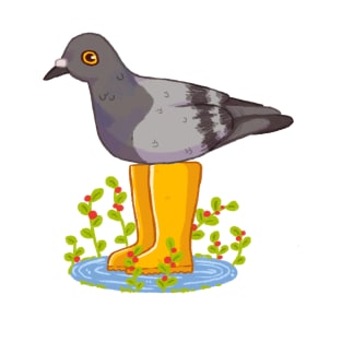 Pigeon with rain boots T-Shirt