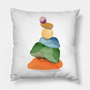 Cairn Zen Tower Orange Purple Pillow