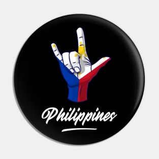 I Love You Philippines Hand Gesture Cute Gift Women Men Pin