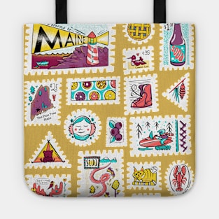 Maine Tourism and Symbol Stamps Tote