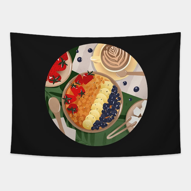 Breakfast bowl Tapestry by enchantedrealm