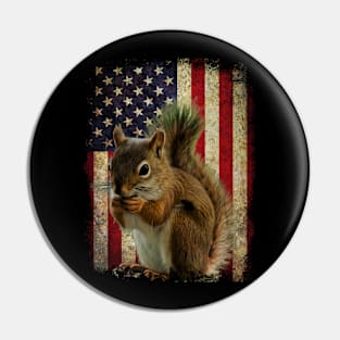 American Flag Squirrel Charm, Urban Wildlife Couture Tee Delight Pin