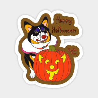 Bookie Boo the Corgi Clown - Happy Halloween Magnet