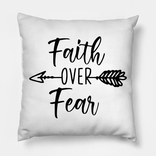 Faith Over Fear Pillow by Chenstudio