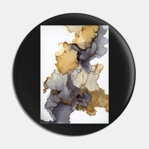 Grey and Mustard Abstract Art Pin by MyAbstractInk