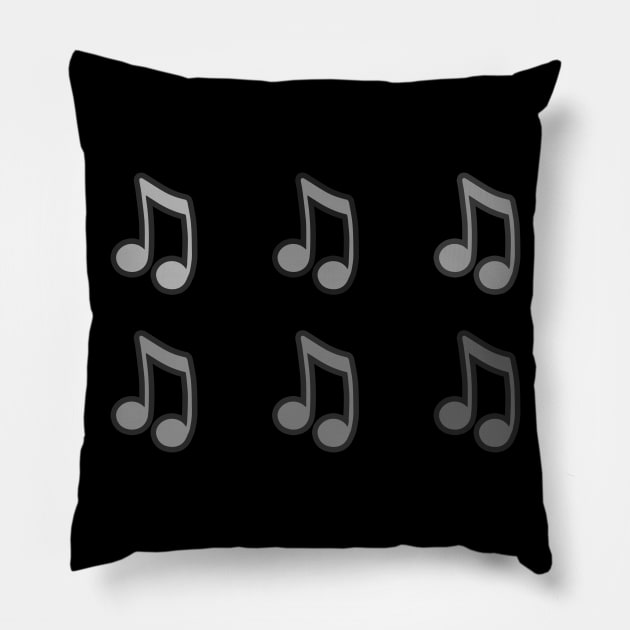 Music Notes Pillow by Kelly Louise Art