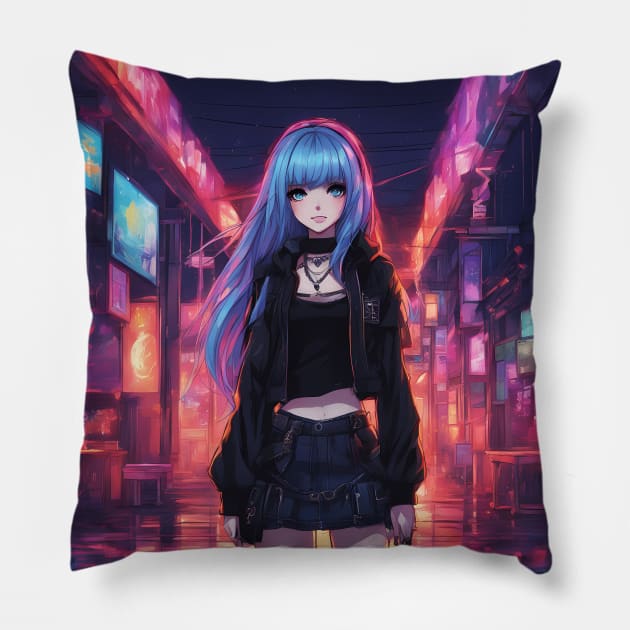 Darkest Symphony Collorful Street Pillow by animegirlnft