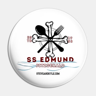 Edmund Fitzgerald skull and silverware Pin