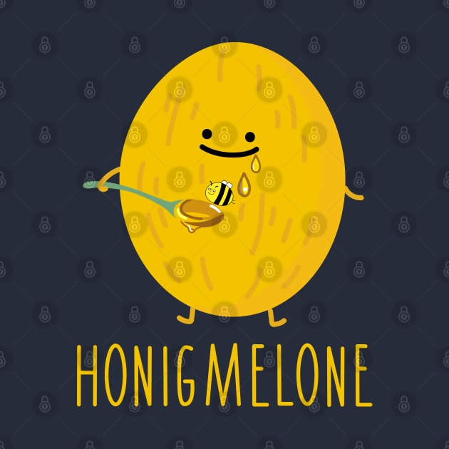 Funny honeydew melon with honey by spontania