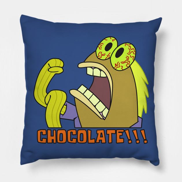 chocolate guy spongebob squarepants pillow teepublic