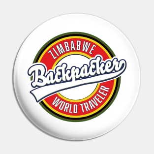 Zimbabwe backpacker world traveler Pin