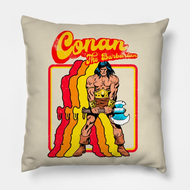 Retro Barbarian Pillow by OniSide