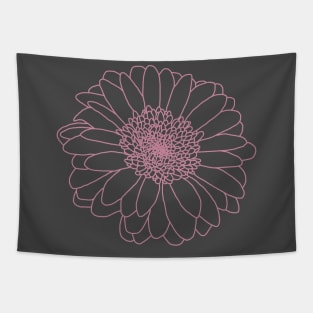 Pink Line Gerbera Floral Art Tapestry