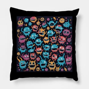 cute monsters halloween colors Pillow