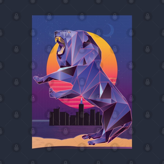 80s Retro Lion Low Poly by Prog Art N